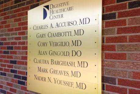 Exterior Building Directory Gold metal | Project Sign Architectural Signage