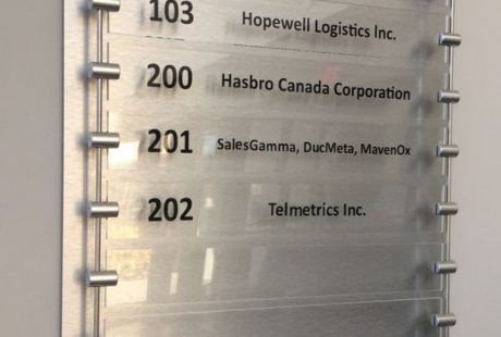 Modern Directory wall Rod systems | Project Sign Architectural Signage